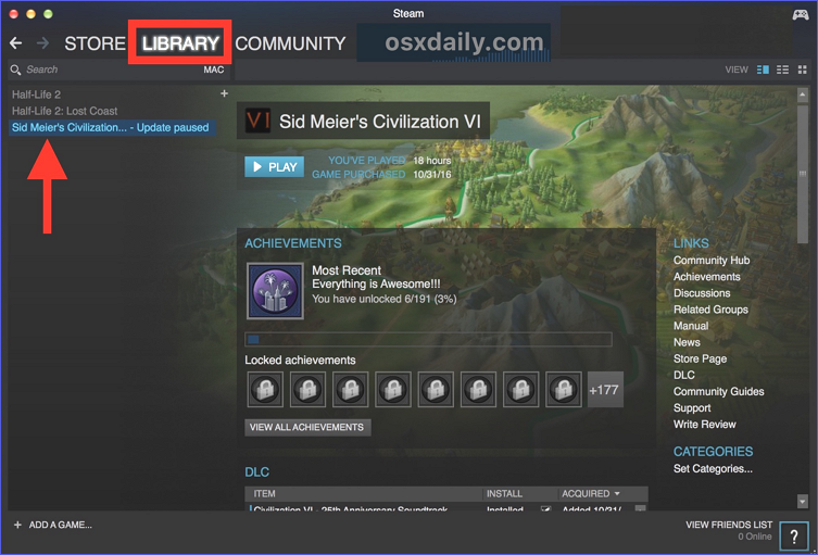 steam library uninstall game