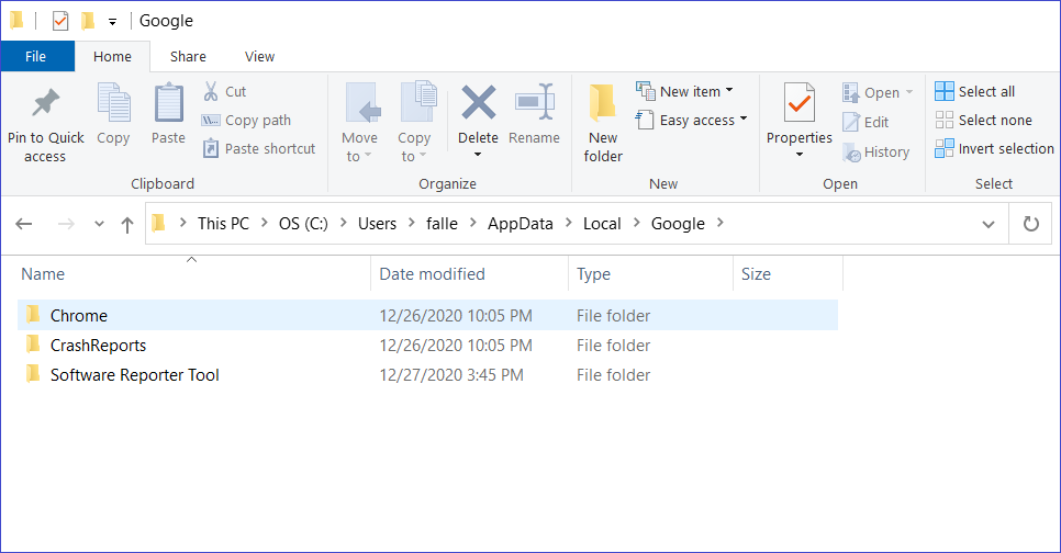 chrome profile folder uninstall extension