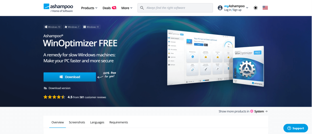 free computer cleaner ashampoo winoptimizer