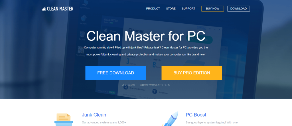 free computer cleaner clean master