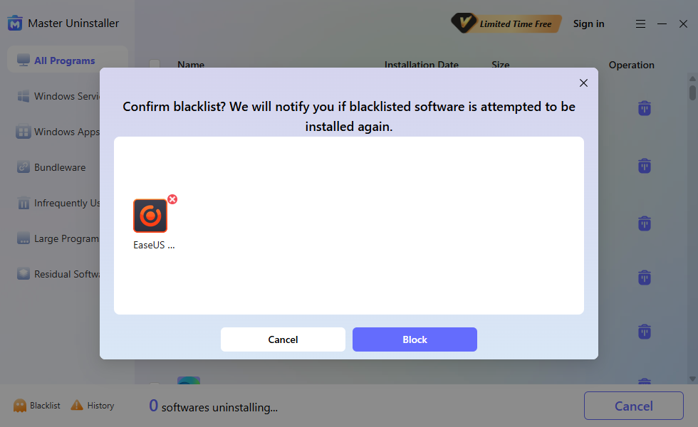 click on block