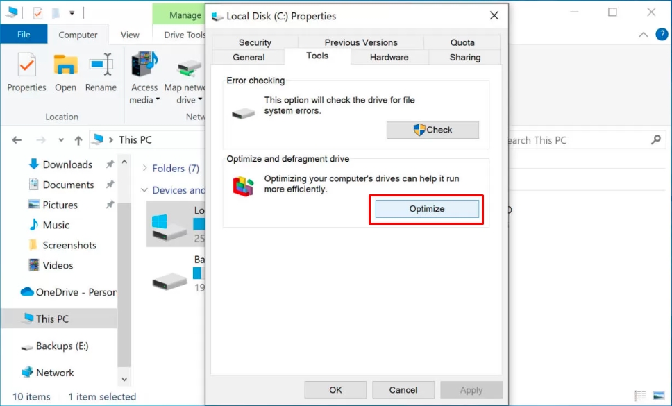 100 percent disk usage solution