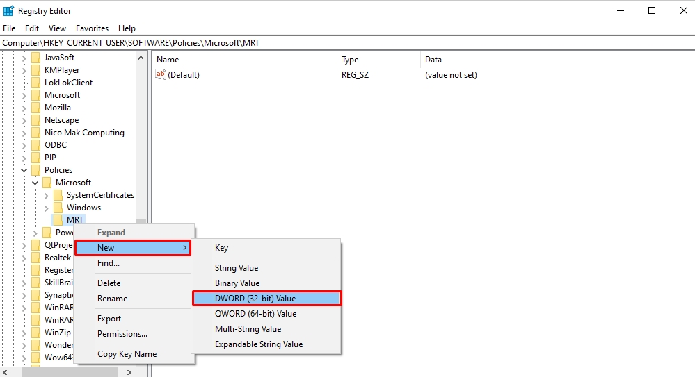 disabling windows malicious removal tool
