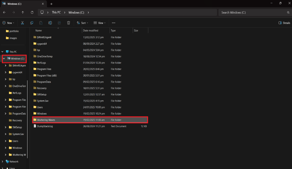 delete Wuthering Waves leftover files