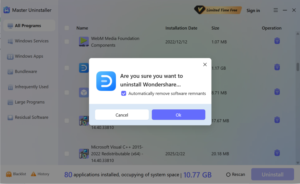 app uninstalled completely