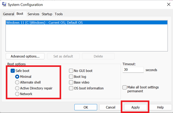 enable safe mode system configuration