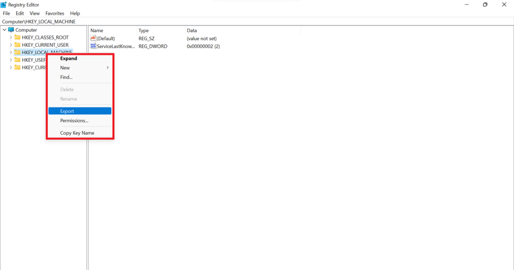 export startup program from windows registry