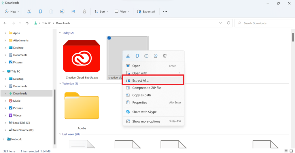 extract uninstall adobe cc file