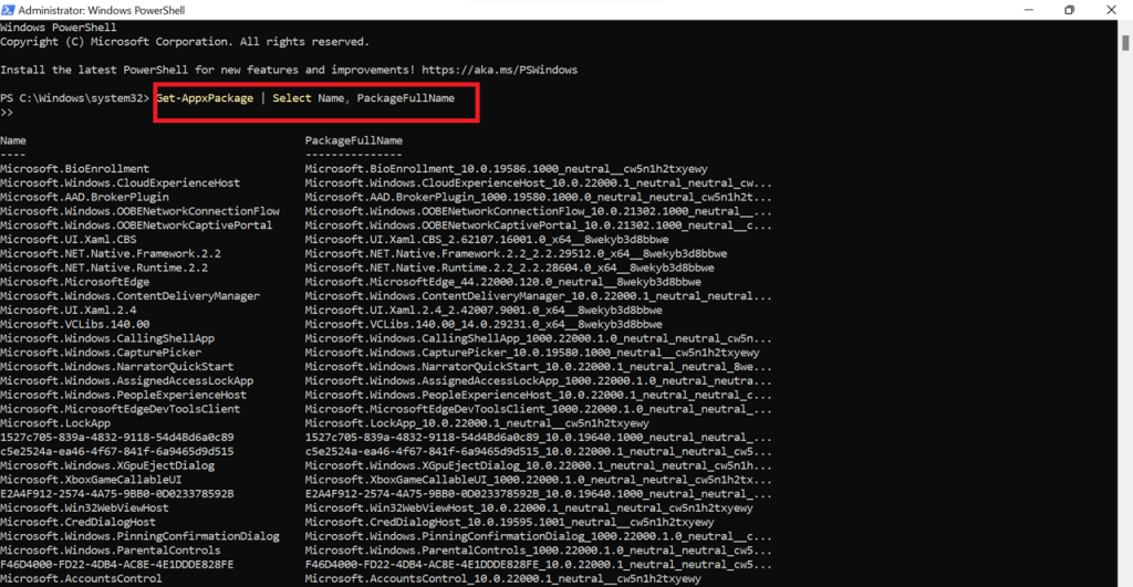 view all installed apps