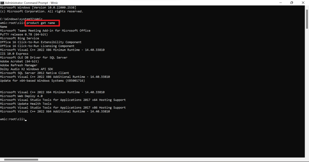 view installed programs