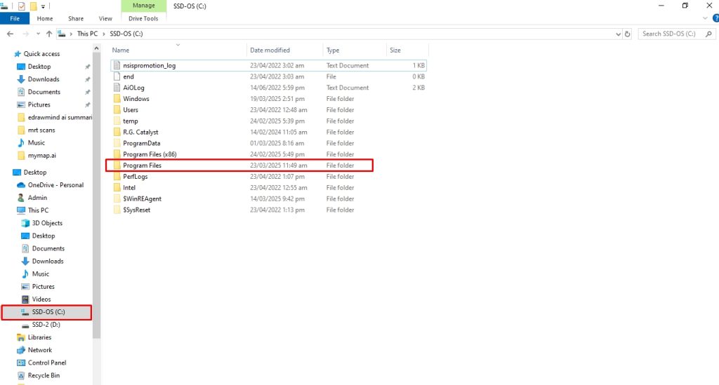 how do i get program files on Windows 10