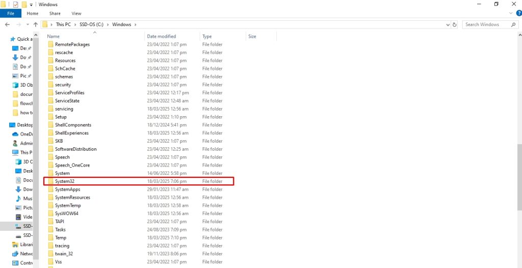 system32 file deleted
