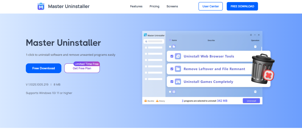 free computer cleaner master uninstaller