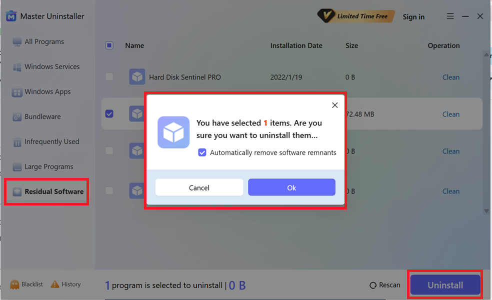 master uninstaller uninstallation