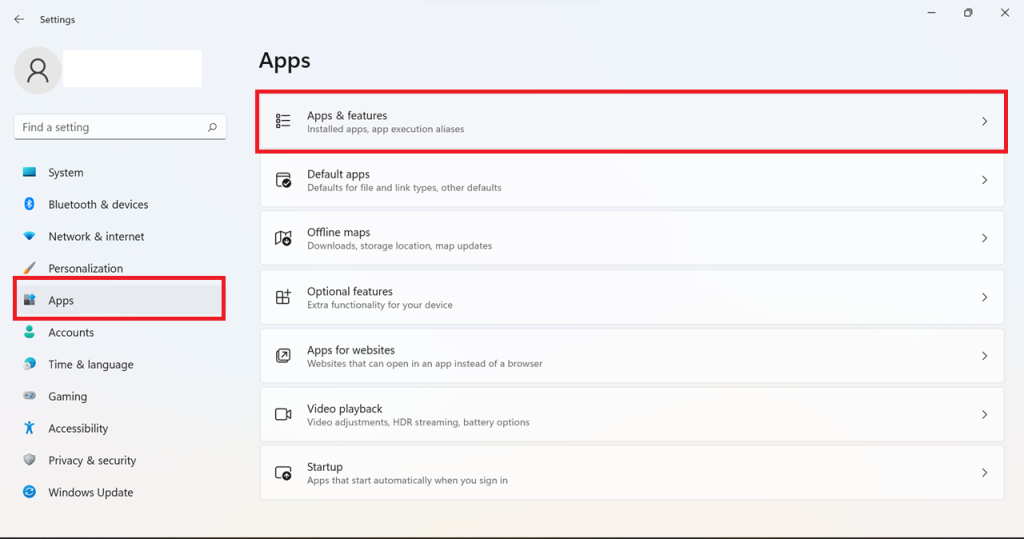 find app using search bar