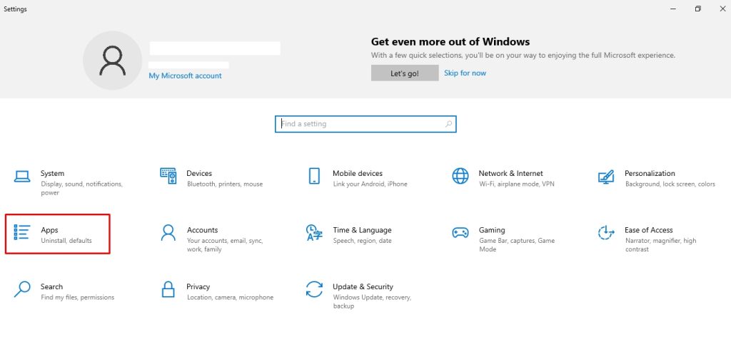 uninstall programs with windows 10