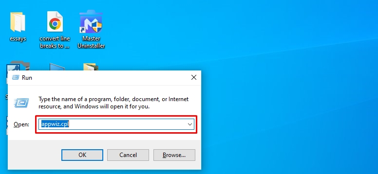 uninstall programs on windows 10 control panel