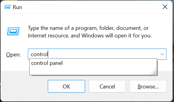 app removal via control panel