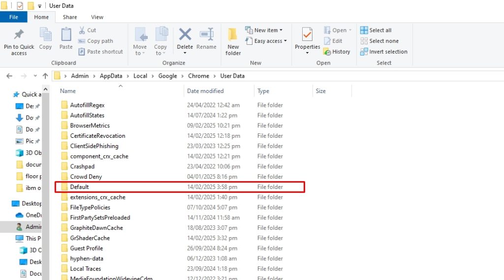 open default folder