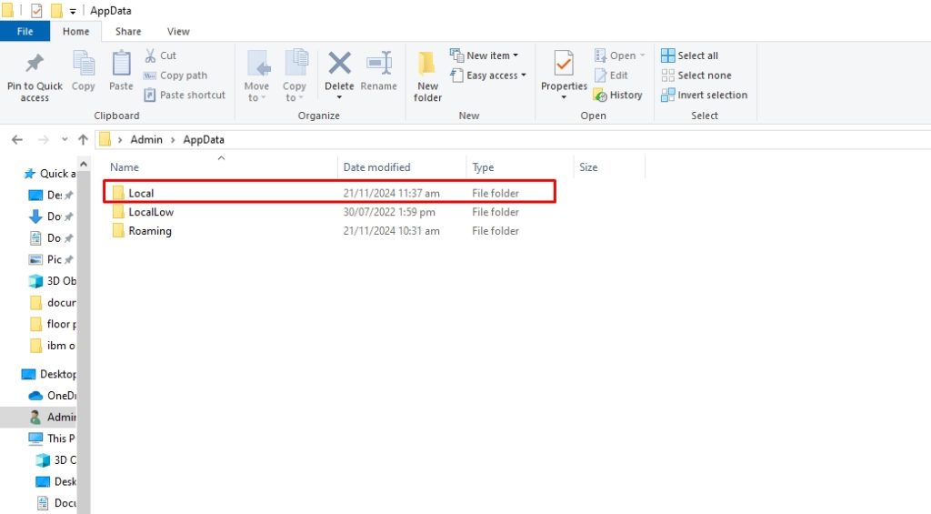 open local folder