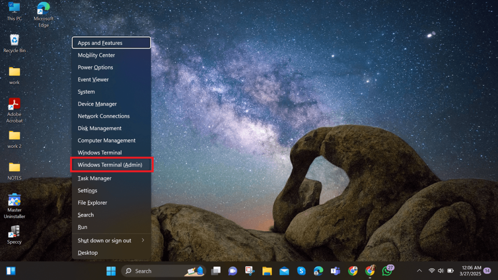open powershell admin