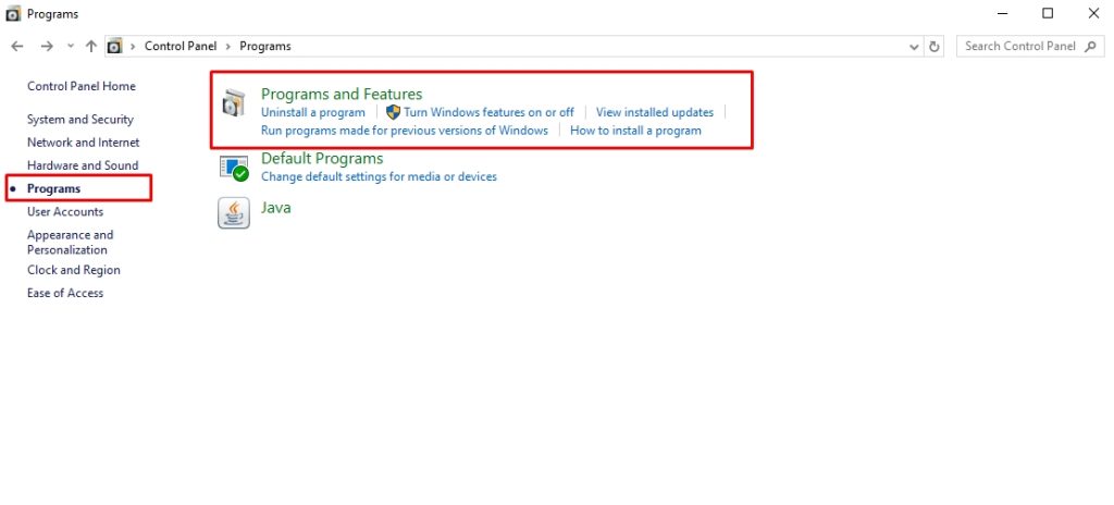 uninstall programs windows 10 without the password