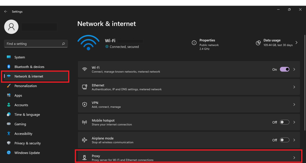 open proxy settings connect vpn after update