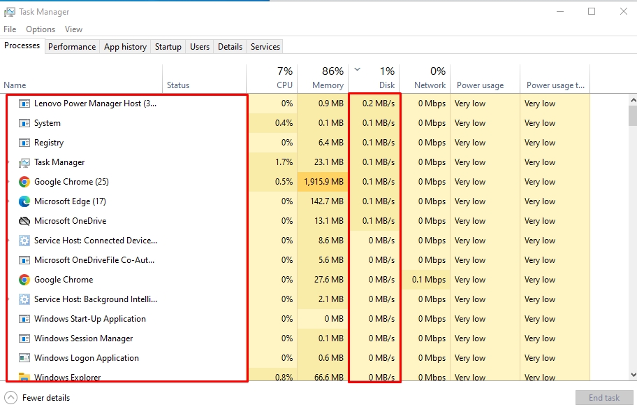 disk 100 usage windows 10 analyse