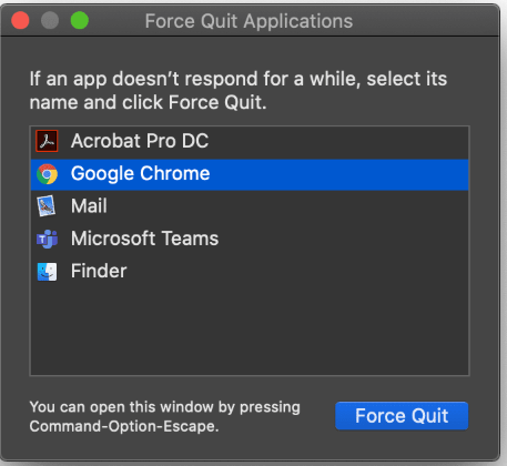 quit chrome on mac