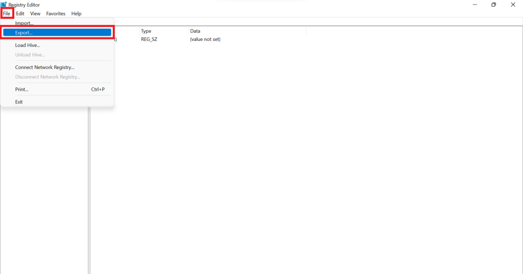 registry editor clean registry