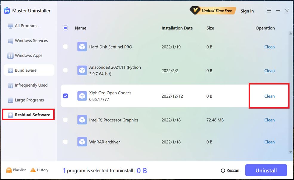 residual file folder