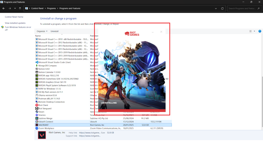 riot client uninstall valorant