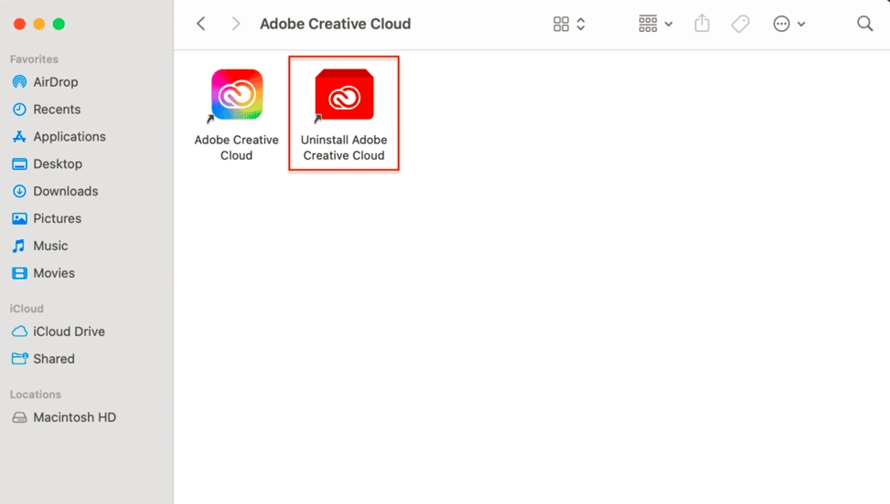 run adobe uninstaller mac