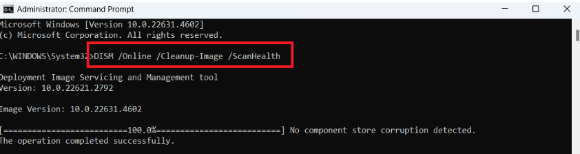scan command to clean registry