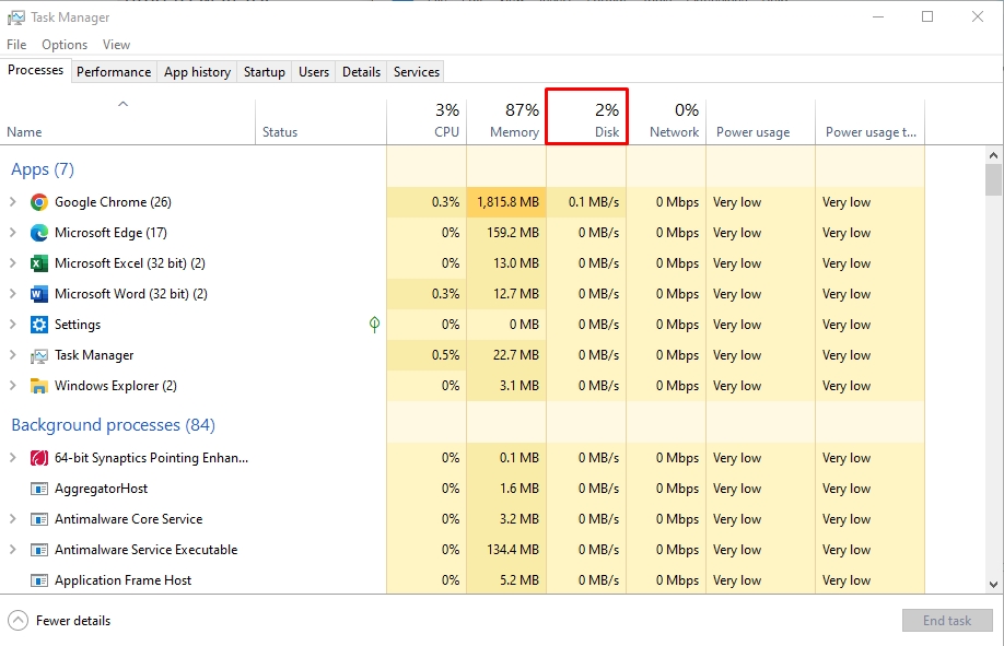 disk 100 usage fix