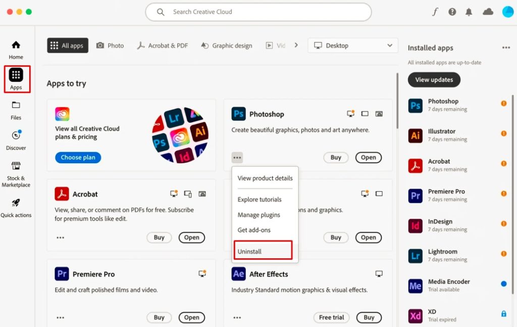 uninstall adobe creative cloud apps mac