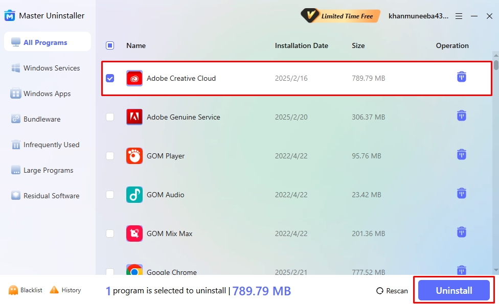 uninstall adobe creative cloud