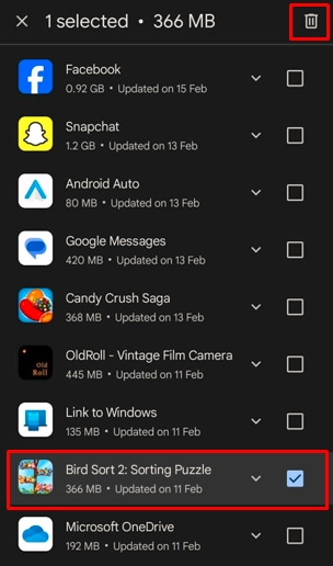 uninstall play store apps