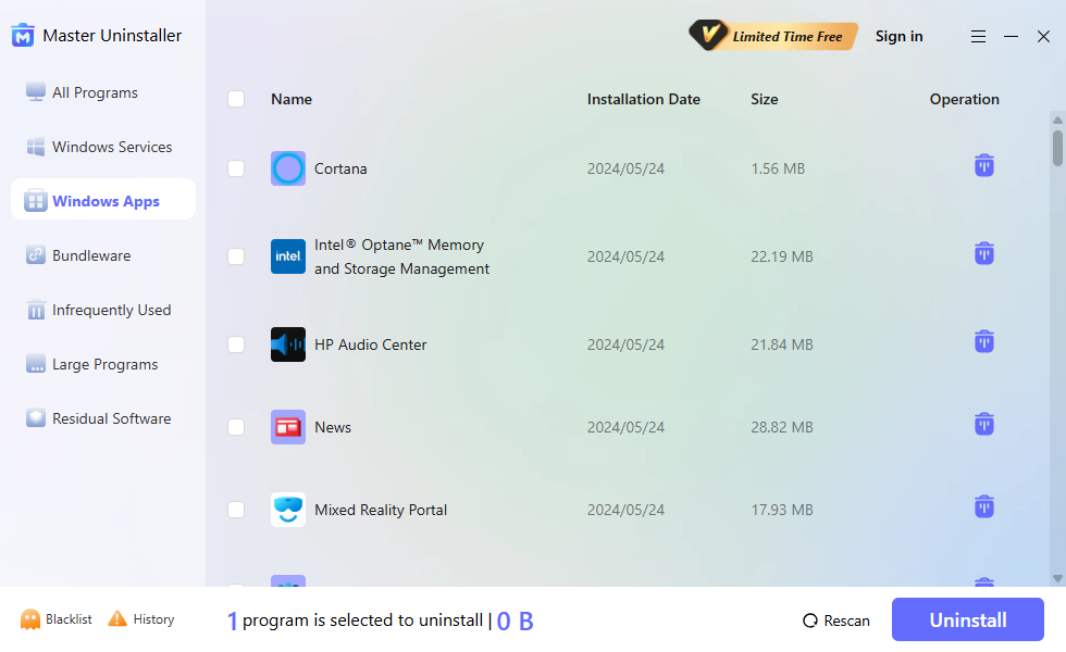 uninstall windows apps