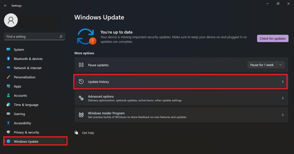 view windows update history